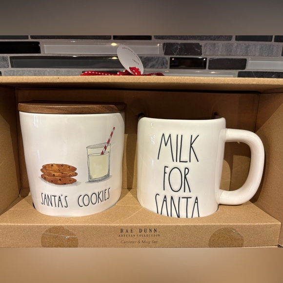Rae Dunn White Santa's Treats Mug Set - Picture 1 of 2